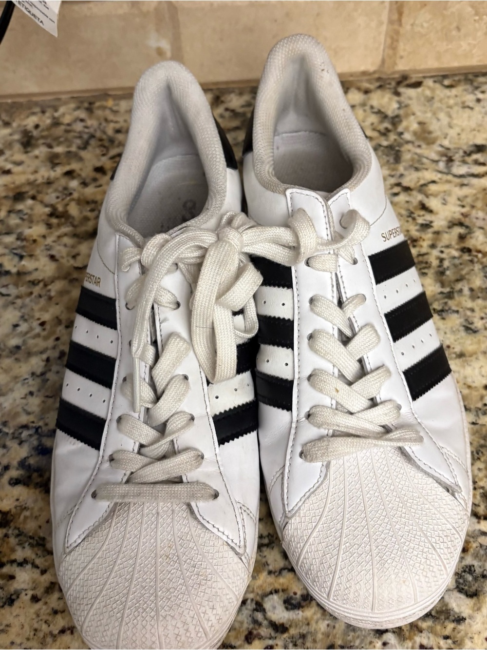 adidas White Sneakers with Black Three-Stripes